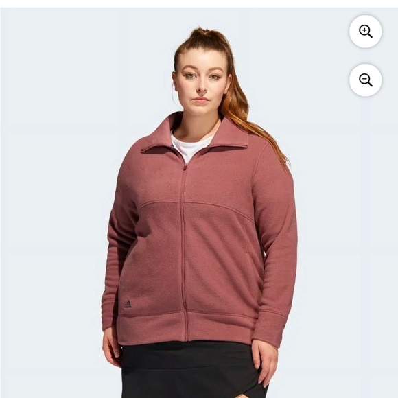 XXL Adidas Full Zip Fleece Quiet Crimson Outerwear Women 2X - Picture 1 of 5